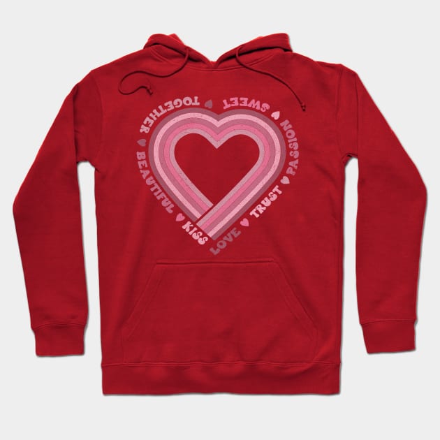 Love heart words Hoodie by Mastilo Designs